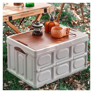 Plastic camping storage container camping bin with lid